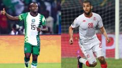 Nigeria and Tunisia player