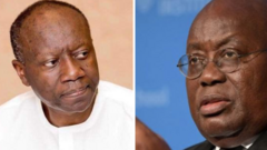Collage of finance minister and Ghana president
