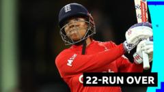 England's Dunkley smashes 22 runs off one over