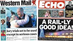 Jury trials to be axed and late night trains for valleys