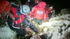 Mountain rescue team ends busiest year helping stranded family of four