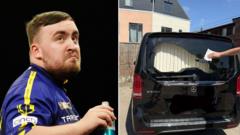 Luke Littler's van window smashed during match