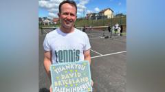 Tennis coach fundraiser serves up court in Kosovo