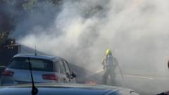 Crews called to fire involving multiple vehicles