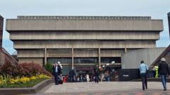View of the old central library in Birmingham, UK. Built in the Brutalist style.