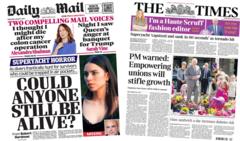 The Papers: 'Could anyone still be alive?' on yacht and PM's warning on unions