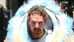 Benedict Cumberbatch dons 7ft monster suit