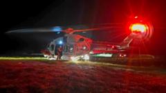 Fisherman cut off by night-time tide rescued by helicopter