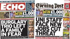 Burglars left family in fear and uni staff face jobs threat