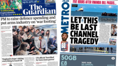 The Papers: Arms industry on 'war footing' and Channel tragedy