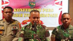 Pangdam XVII/Cenderawasih Mayjen TNI Muhammad Saleh Mustafa dalam konferensi pers.