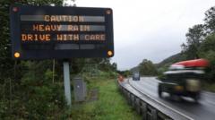 Road and rail disruption at Storm Amy approaches