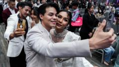 Couples wed in a riot of colour as Thailand legalises same-sex marriage