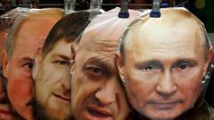 маски Путина, Пригожина, Кадырова, Лукашенко