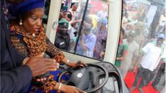 Deputy Governor Prof. Nma Odu as she flag off di free buses