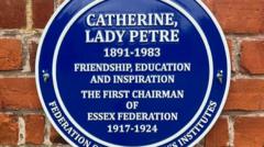 Blue plaque unveiled for Women's Institute pioneer