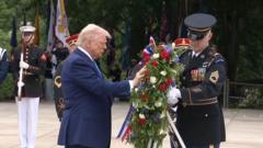 Trump lays wreath at Arlington cemetery ceremony