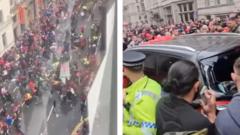Moment car drives into crowd at Liverpool trophy parade