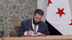 Syria leader signs temporary constitution for five-year transition