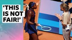 ‘I feel I’m being cheated’ – tearful Gauff argues with officials