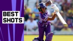 18-year-old Perrin carries her bat in Superchargers victory