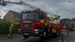 Five fire engines attend blaze at house