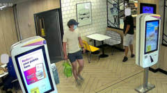 CCTV shows Khalife changing clothes in McDonald's