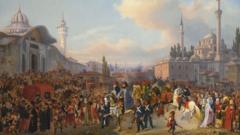 Sultão Mahmud 2º saindo da Mesquita Bayezid, Constantinopla,jogar uno gratis1837