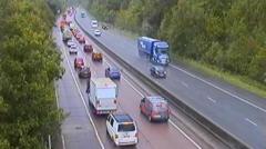 M54 closed for 'several hours' as car leaves road