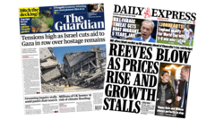 The Papers: 'Israel cuts aid to Gaza' and 'Reeves blow as prices rise'