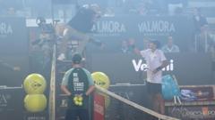 Italian Open match delayed by cup final fireworks