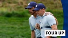 McIlroy & Fleetwood go four up after birdie