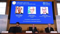 Chemistry Nobel awarded to three scientists for their work on metal organic frameworks
