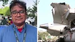 Watch: BBC correspondent reports from crash site as rescuers work among wreckage