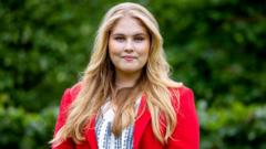 Princess Amalia of The Netherlands pose for the media at Huis ten Bosch Palace on July 16, 2021 in The Hague, Netherlands