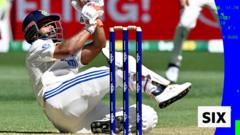 ‘Heavens above!’ Pant falls over while hitting six