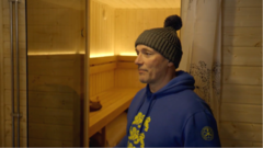 Ilmar Raag in one of the mobile saunas