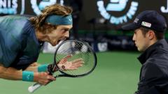 Rublev defaulted in Dubai for yelling at line judge