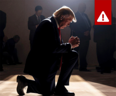 Fake image of Trump praying