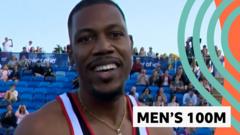Hughes provides cheeky finish as he wins 100m final at UK Championships