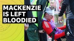 Watch Aberdeen’s MacKenzie be hit by seat thrown by own fans
