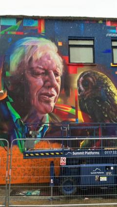 Sir David Attenborough mural painted in Bristol