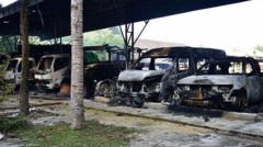 Dozens of co-ordinated arson attacks hit southern Thailand