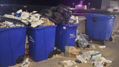Waste piling up after bins not emptied - resident