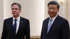 O secretárioblackjack online dinheiro realEstado dos EUA, Antony Blinken, fotografado com o presidente da China, Xi Jinping,blackjack online dinheiro realjunhoblackjack online dinheiro real2023