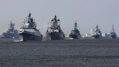 Russian fleet, led by di Warship Admiral Gorshkov