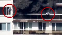 Watch: Moment man climbs balcony to escape Antwerp fire