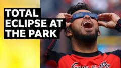 Stunning timelapse shows eclipse over baseball stadium