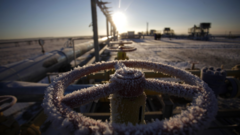 The Prirazlomnaya offshore ice-resistant oil-producing platform is seen at Pechora Sea, Russia on 8 May, 2016.