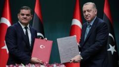 Ulusal Birlik Hükümeti Başbakanı Abdülhamid Dibeybe ve Cumhurbaşkanı Recep Tayyip Erdoğan